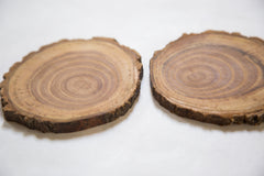 Natural Wooden Coaster Pair // ONH Item 2870 Image 4