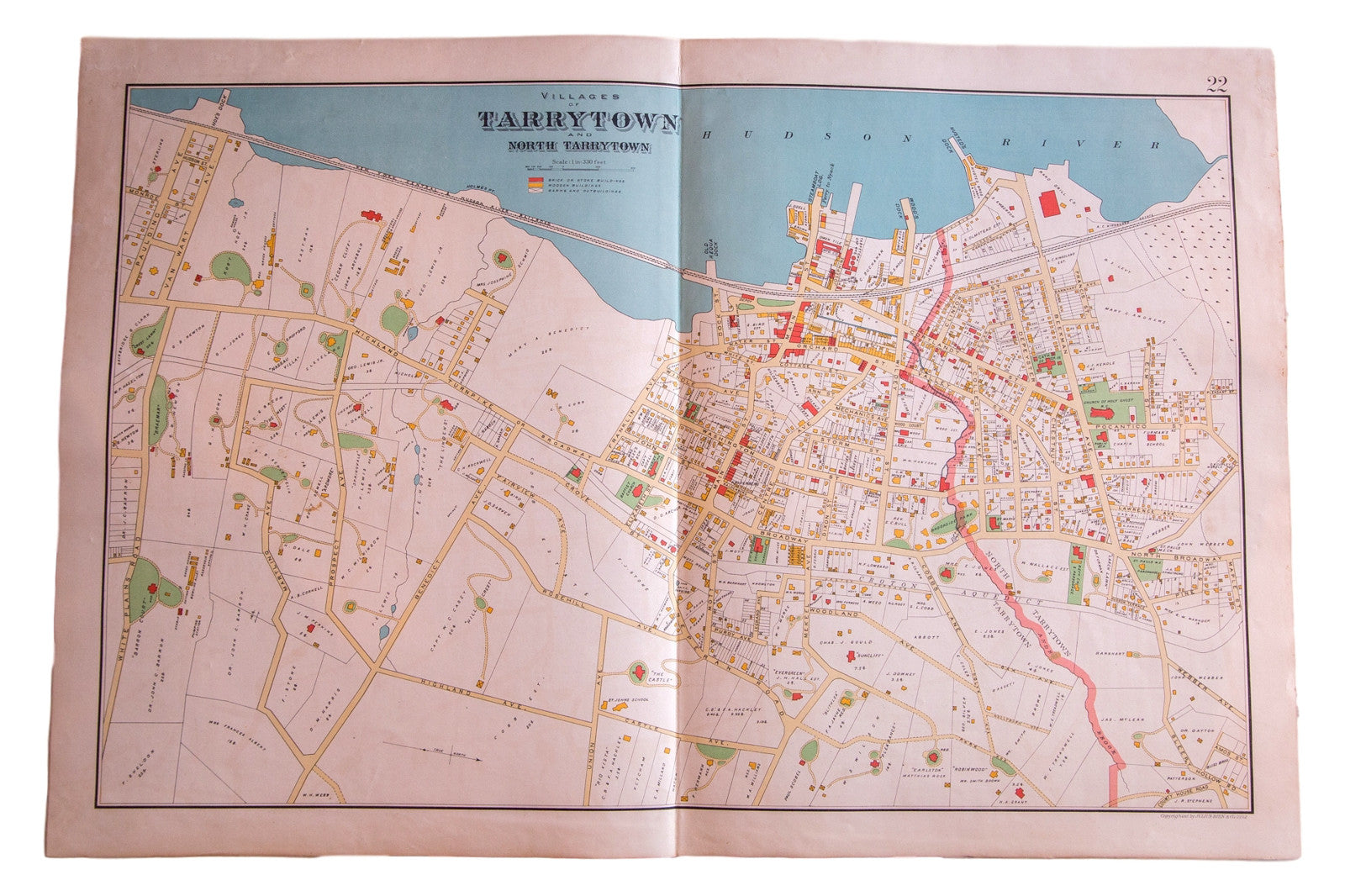 Antique Tarrytown NY Map   3366 Antique Tarrytown Ny Map 00 