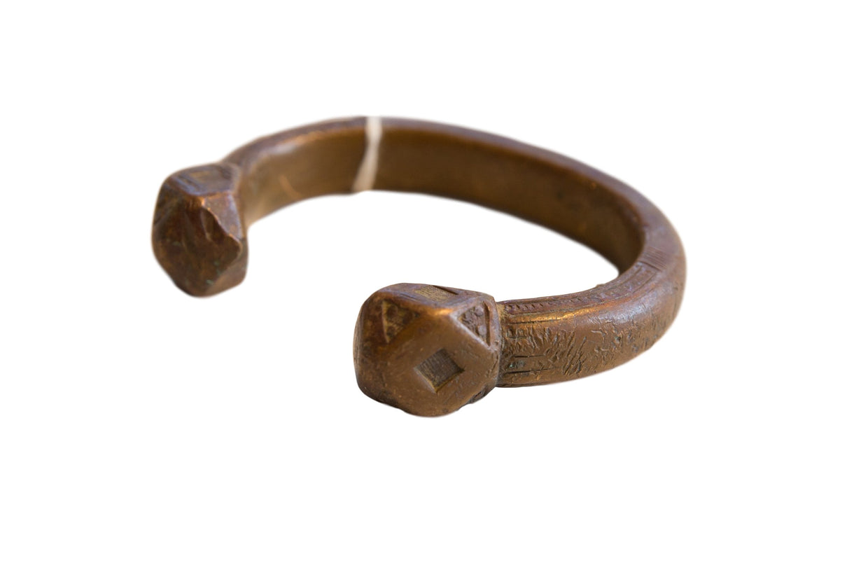 Antique African Copper Alloy Snake Cuff Bracelet // ONH Item ab01154