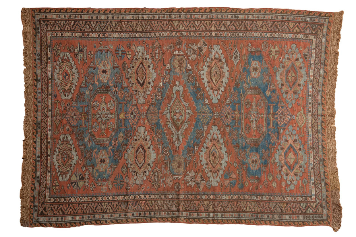 5.5x7.5 Antique Distressed Soumac Carpet // ONH Item ee003851