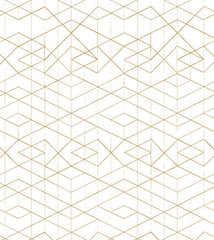 Geometric Wallpaper Gold On White