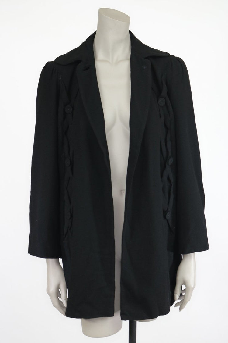 30s 40s Black Wool Box Jacket | Clothing | Floria Vintage