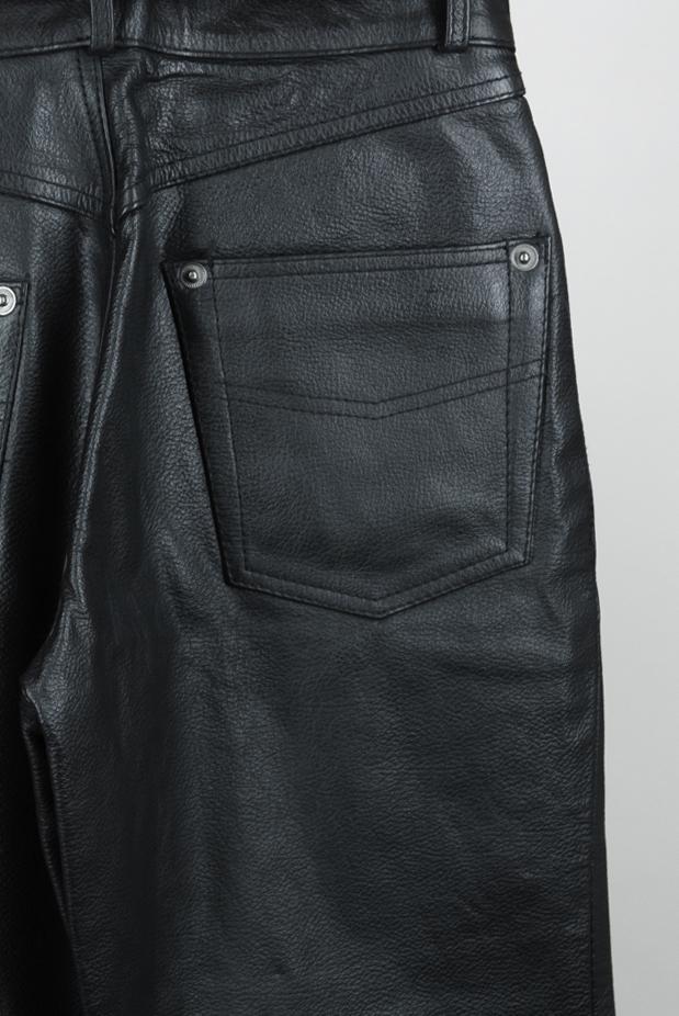 1990s Leather Straight Leg Motorcycle Pants | Floria Vintage