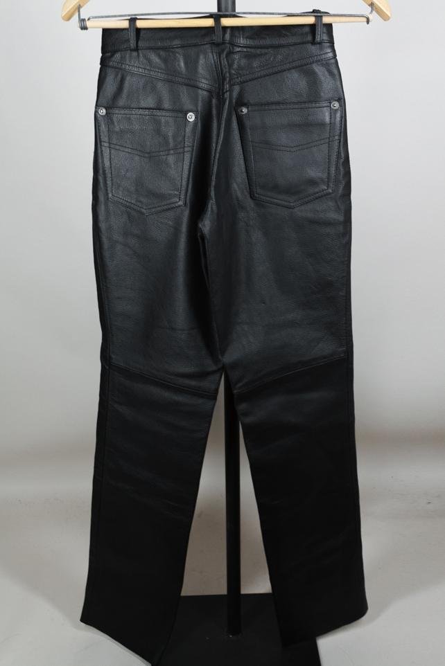 1990s Leather Straight Leg Motorcycle Pants | Floria Vintage