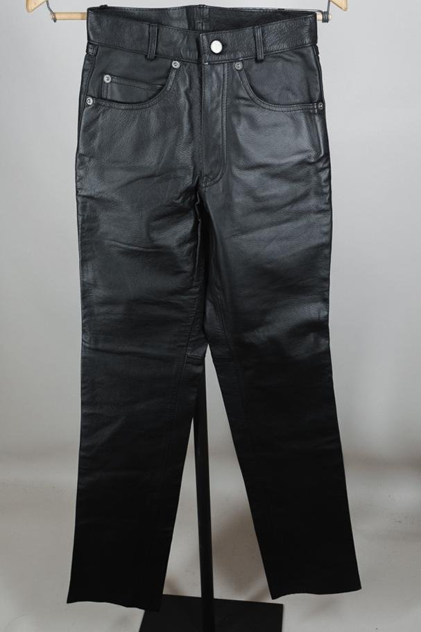 1990s Leather Straight Leg Motorcycle Pants | Floria Vintage