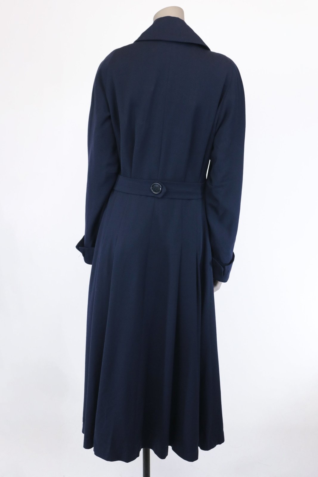 1940s Navy Wool Gabardine Princess Coat | Floria Vintage