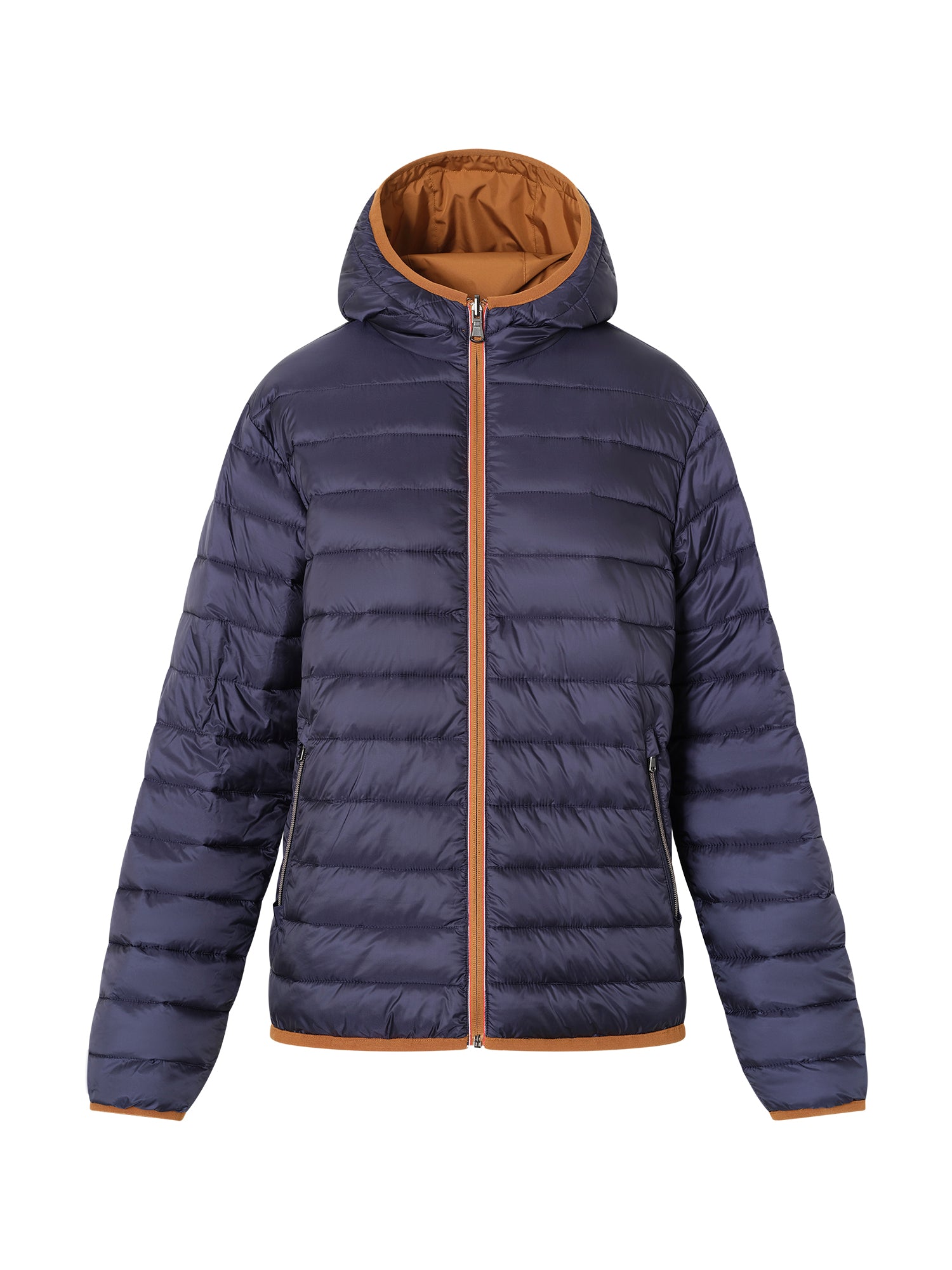 Acqua/Navy Reversible Hooded Down Jacket