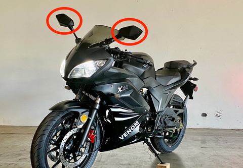 Mirrors for BD125-11 Venom X22 motorcycle. Ninja Xpro mirrors for sale near me.