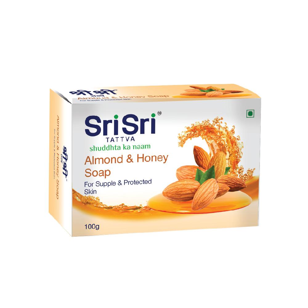 Almond Honey Soap - For Supple & Protected Skin, 100g - Sri Sri ...