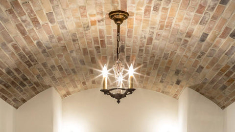 ceiling made with concrete brick offset pattern