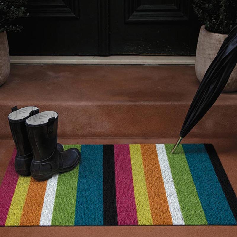 Chilewich Skinny Stripe Indoor / Outdoor Shag Mat - 2Modern