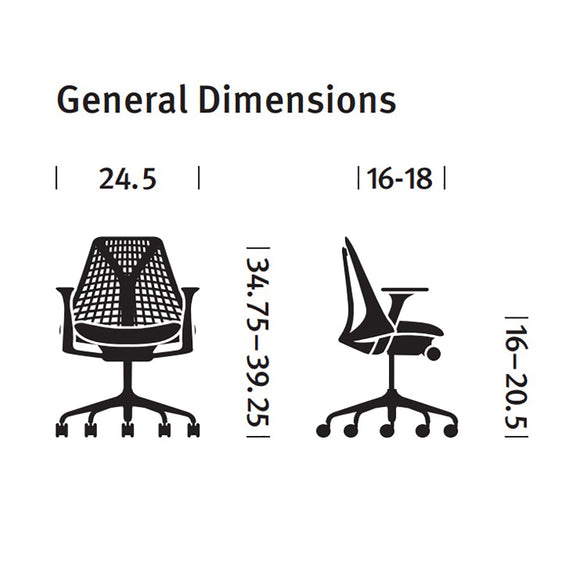 herman miller sayl chair dimensions