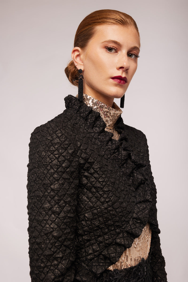 Black Jacquard Bolero – ALBANA New York