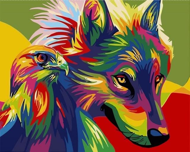 Pintura por números - Color De Lobo Y Águila – Figured'Art