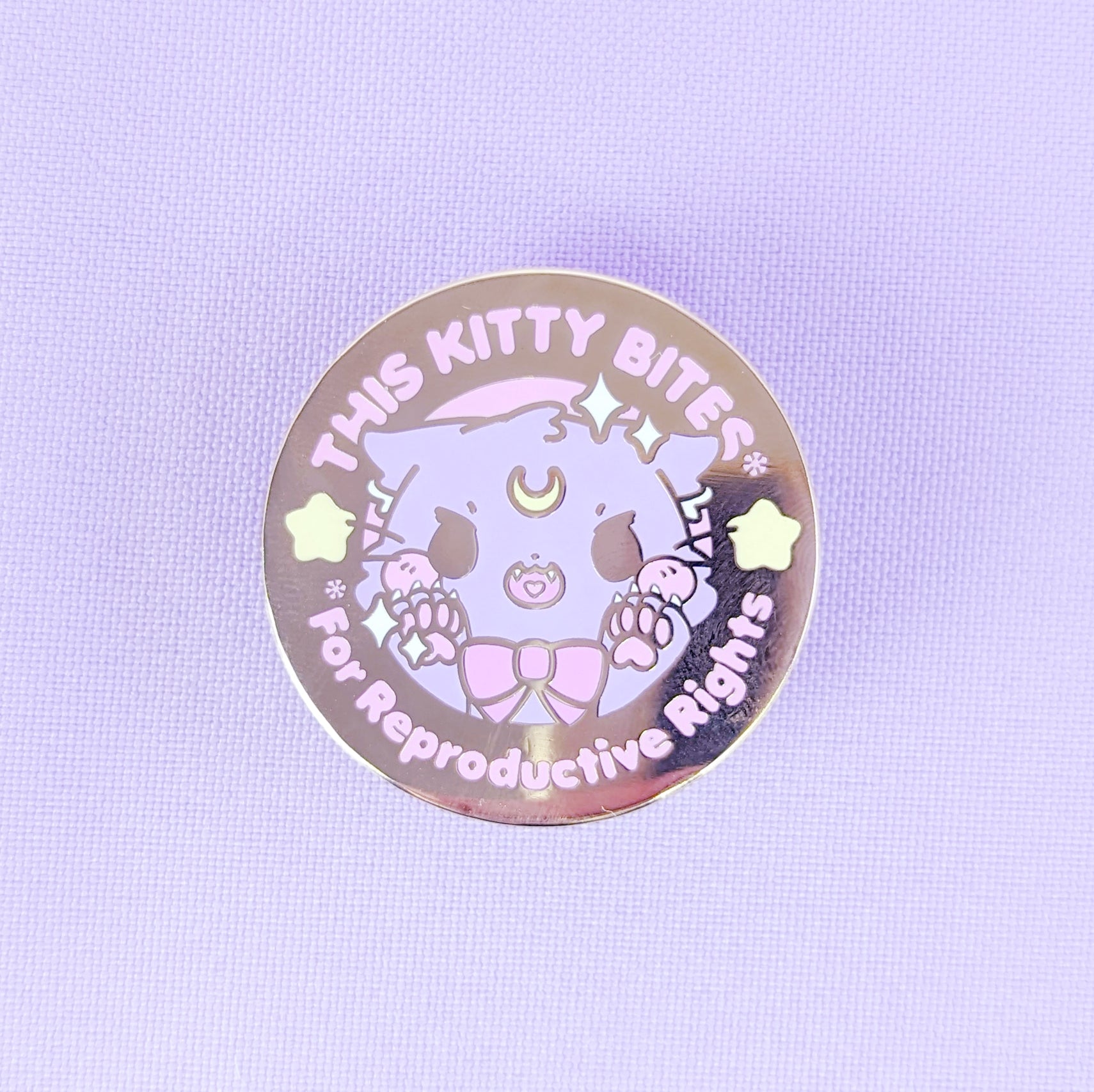 Bite for Rights Kitty -- Fundraiser Enamel Pin - Kittynaut product image