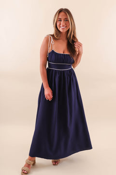 Reading Your Poems Maxi Dress-Navy