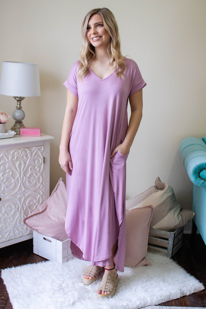 lavender maxi dress casual