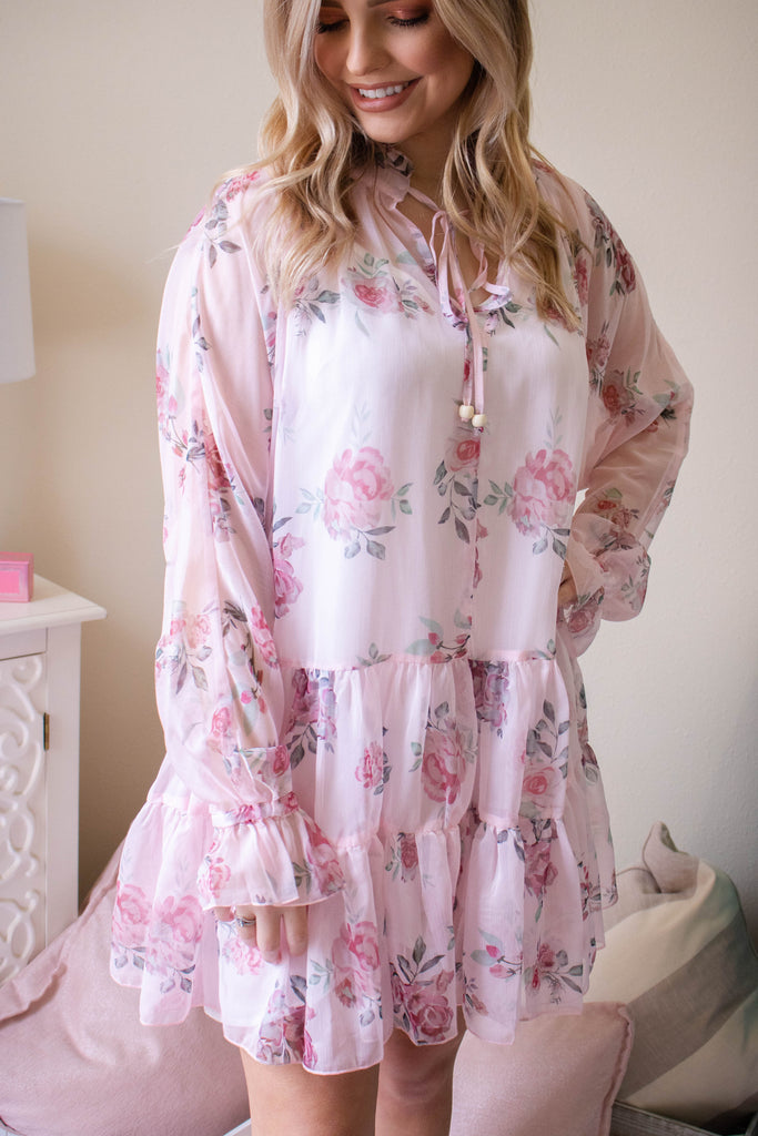 blush babydoll dress