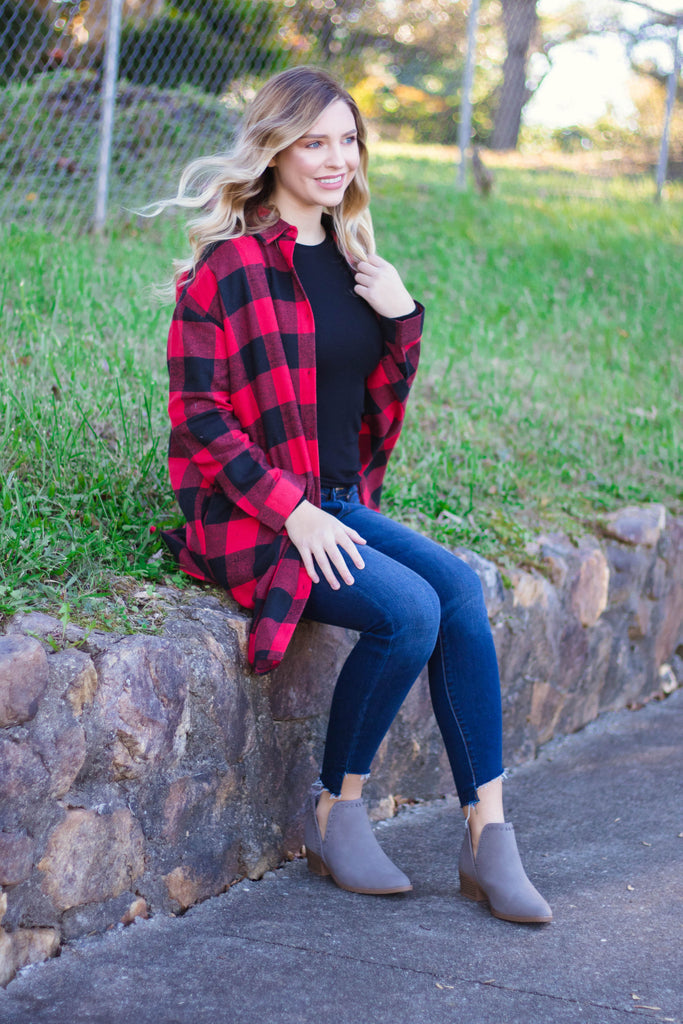 red buffalo plaid women's dress