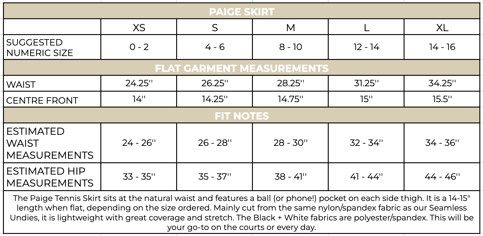The Paige Skirt Size Chart – Daub + Design