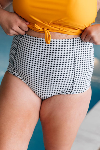 Dressed Up in Gingham Swim Bottoms