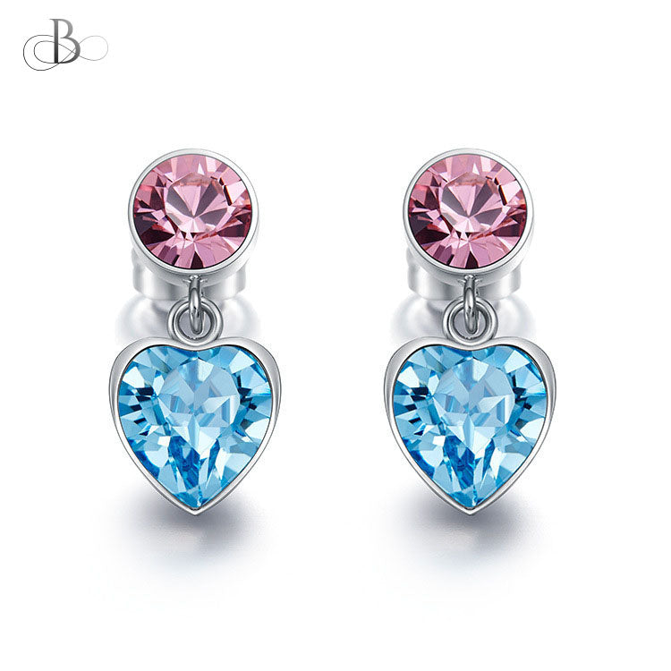 Aretes corazón punto de luz con cristales Swarovski – BREEZE Jewelry