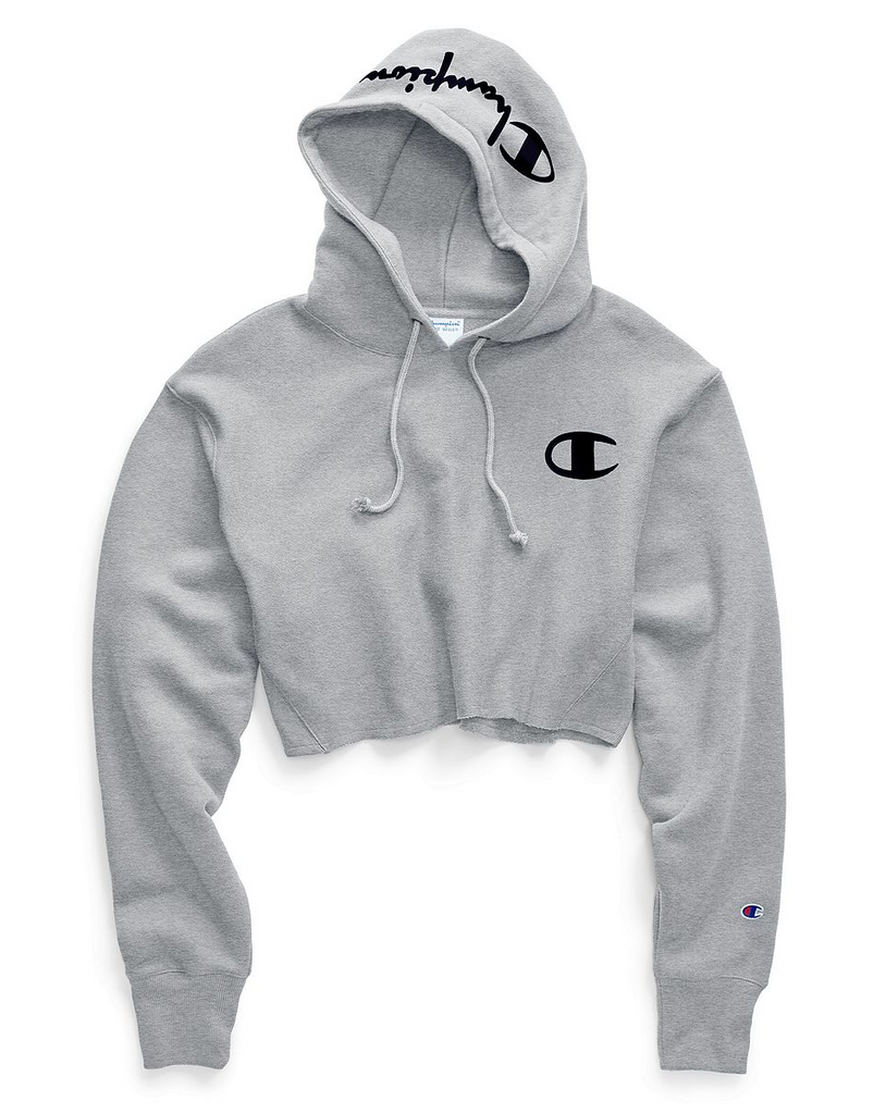 champion crop logo hoodie