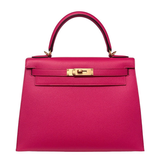 Hermes Kelly 25 Rouge de Coeur Red Sellier Epsom Leather Gold