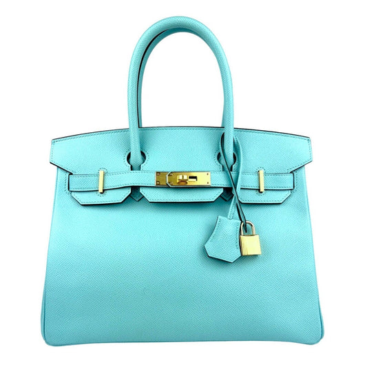 Hermes Birkin 30 Special Order Blue Ciel Lime Yellow Chèvre Palladium – Lux  Addicts