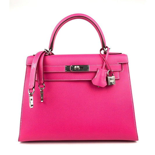 2020 Mint Hermes Kelly 28 Epsom Sellier Pink Rose Extreme Palladium Bag  Strap
