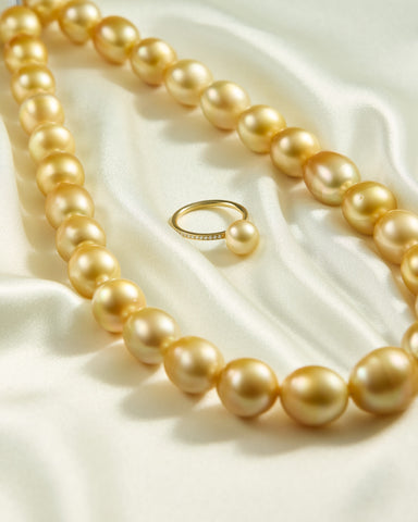 Pearl ring and necklace by Artelia Jewellery Melbourne