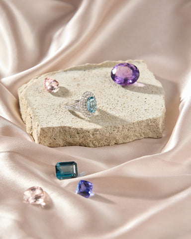 Various fine quality gemstones used in custom designs at Artelia Jewellery Melbourne