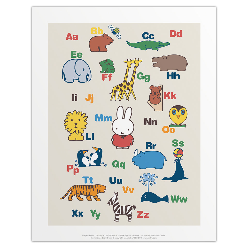 Wiegen Voetzool Afdrukken Miffy Alphabet Mini Poster – Miffy Shop