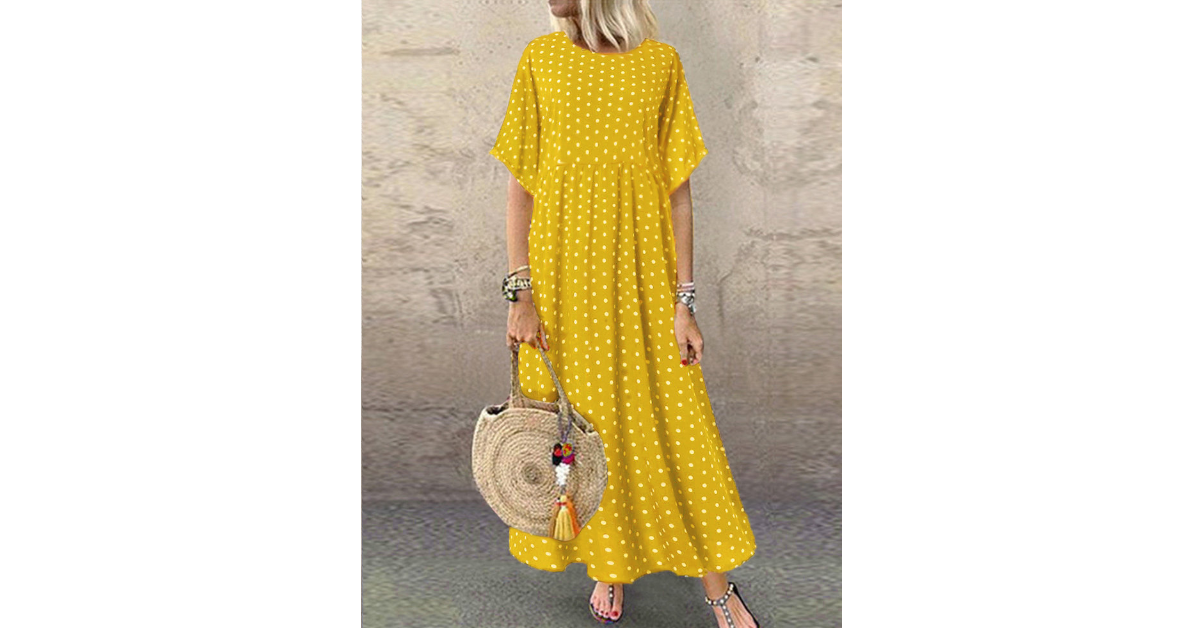 yellow maxi dress with pockets