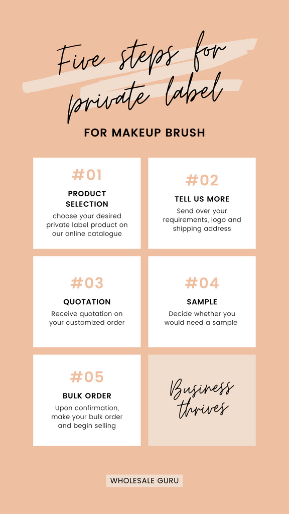 5 steps for makeup brush private label 