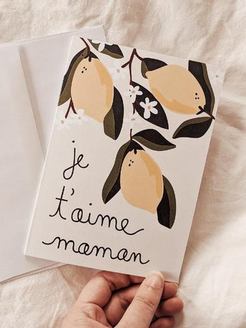 Carte de souhaits Je t'aime maman | Mimi and August | Espace local