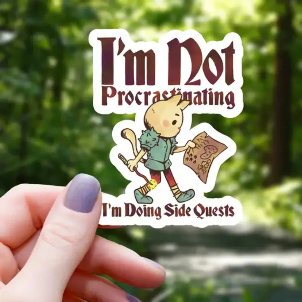 Cat Doing Side Quests Sticker