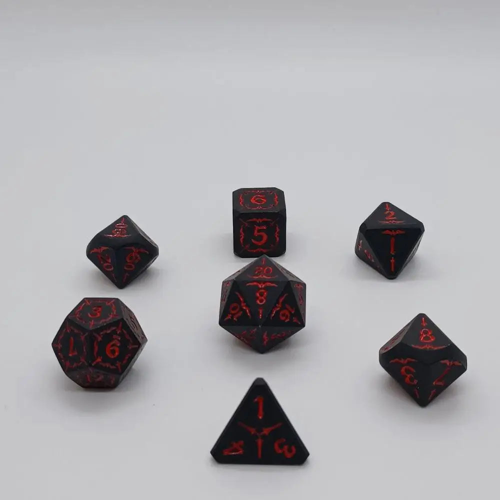 Enchanted Dice Vampire Wars Metal Polyhedral (D&D) Dice Set (7)