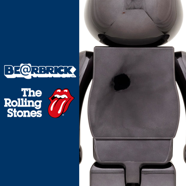 Bearbrick 100% & 400% Set The Rolling Stones Lips & Tongue Black