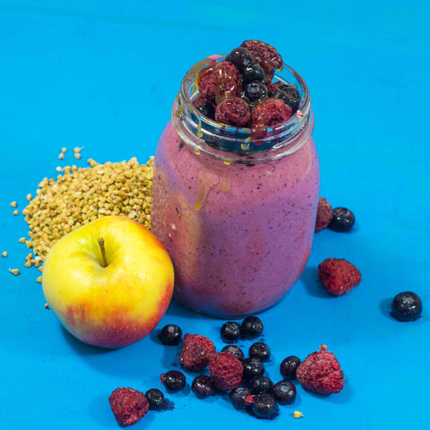 Buchweizen Beeren Smoothie mit gekeimtem Buchweizen