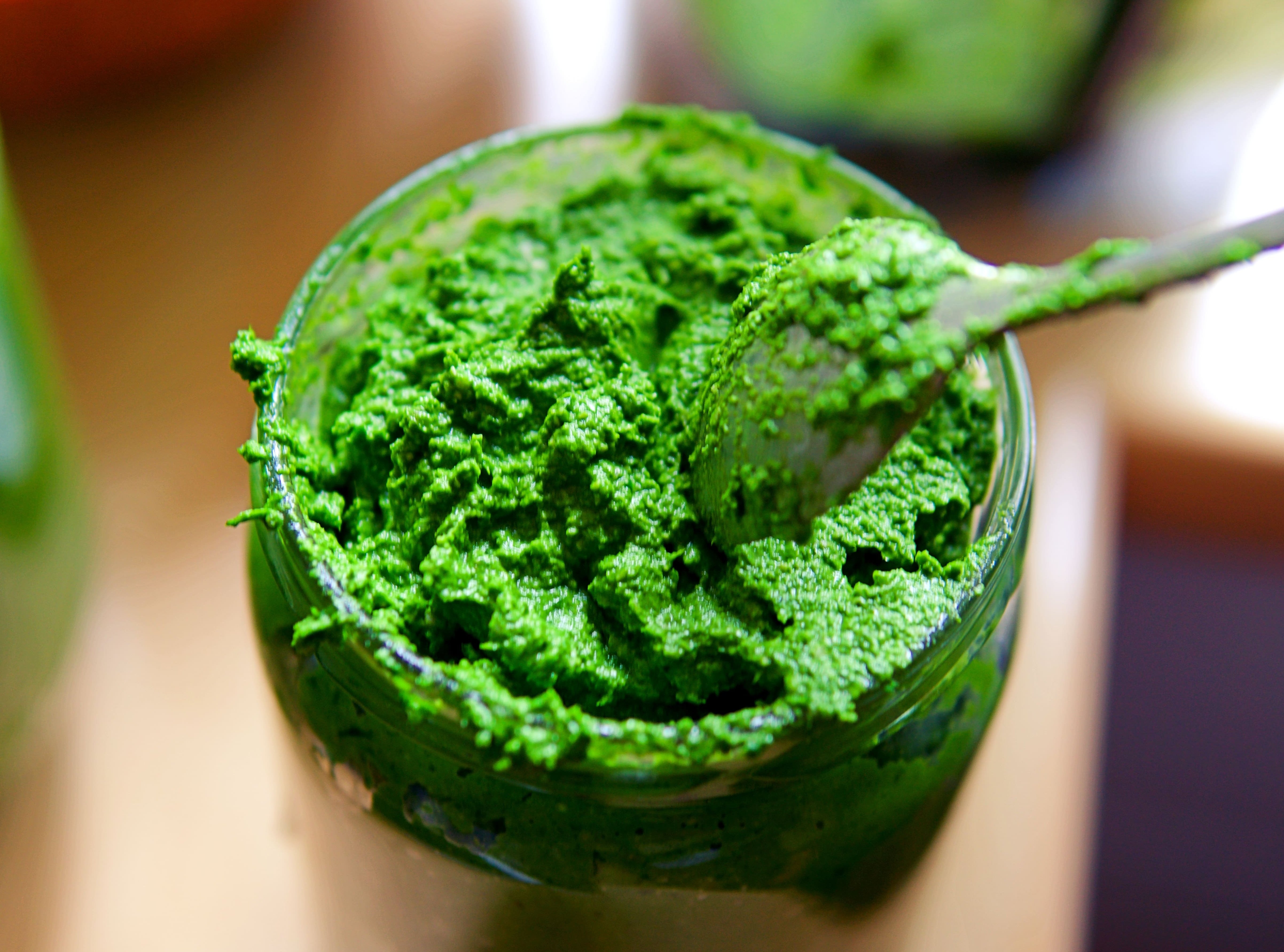 bärlauchpesto pesto verde selbstgemacht Rezept bärlauch sammeln aho vegan aufstrich dip