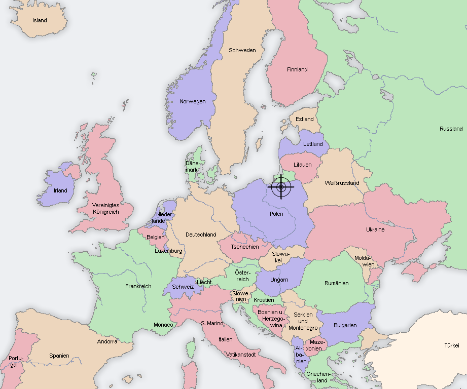 Europa Karte Länder Deutschland Lokal 