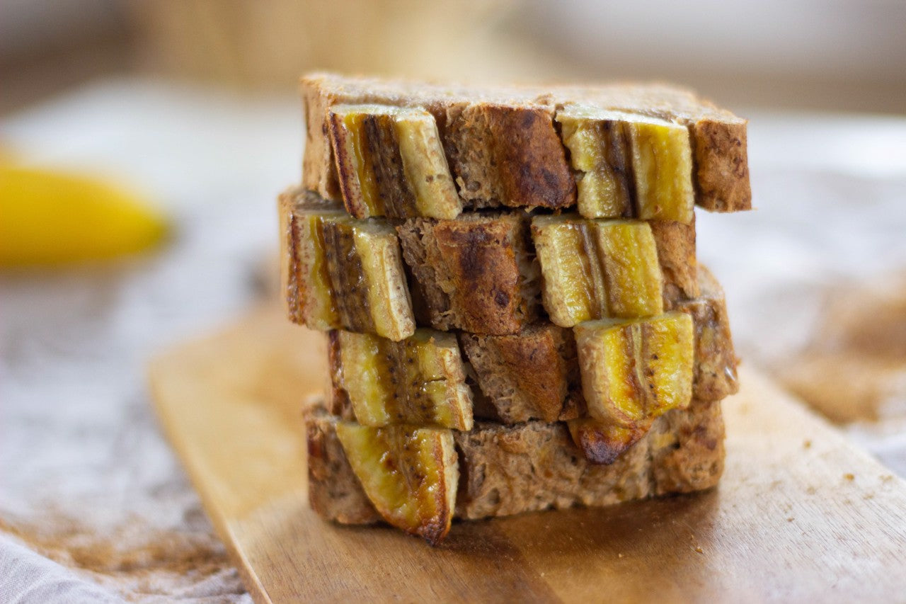 Schnelles Bananenbrot mit Sprossen Mehl