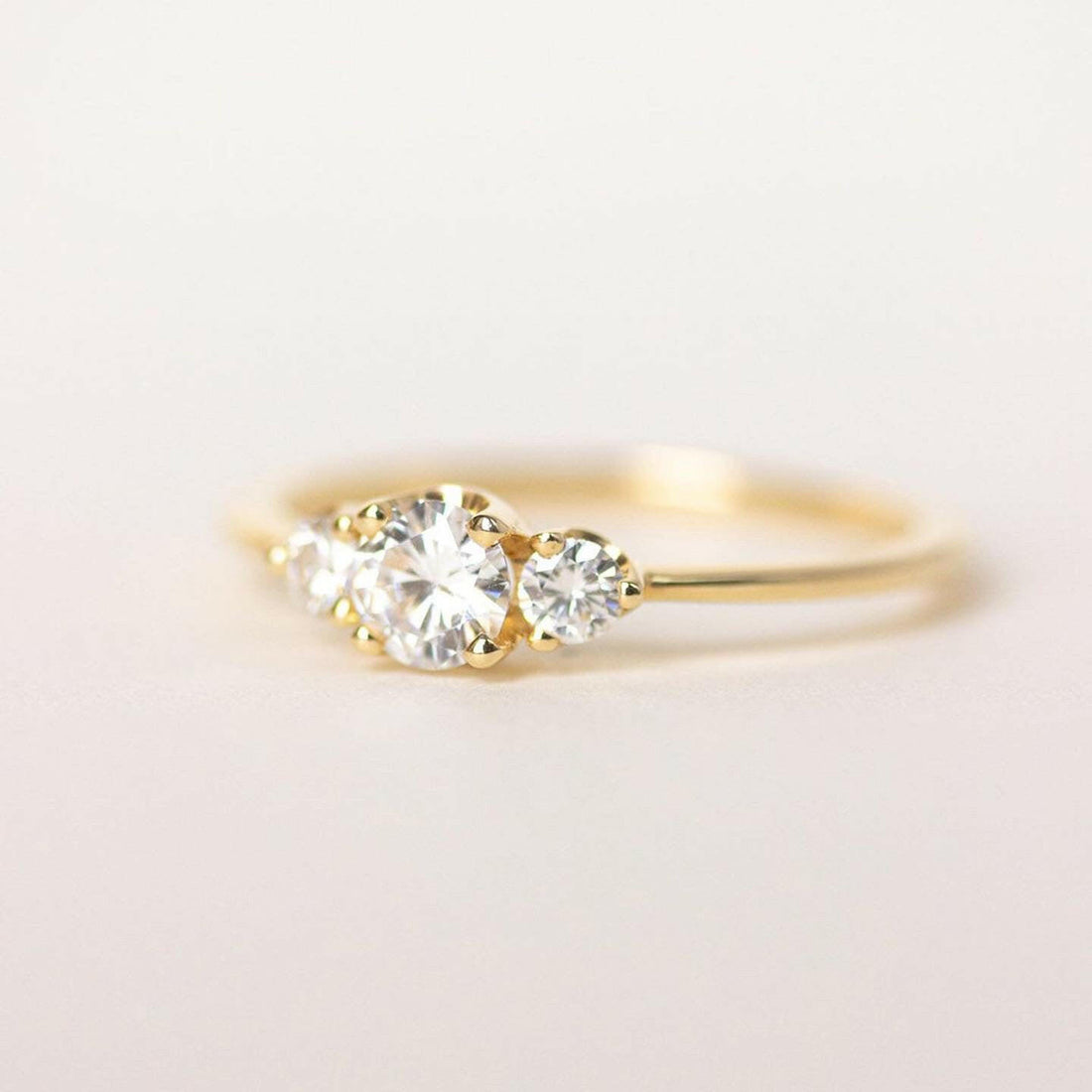 Three Diamond Engagement Ring l Engagement Jewelry Designer Brand in NYC