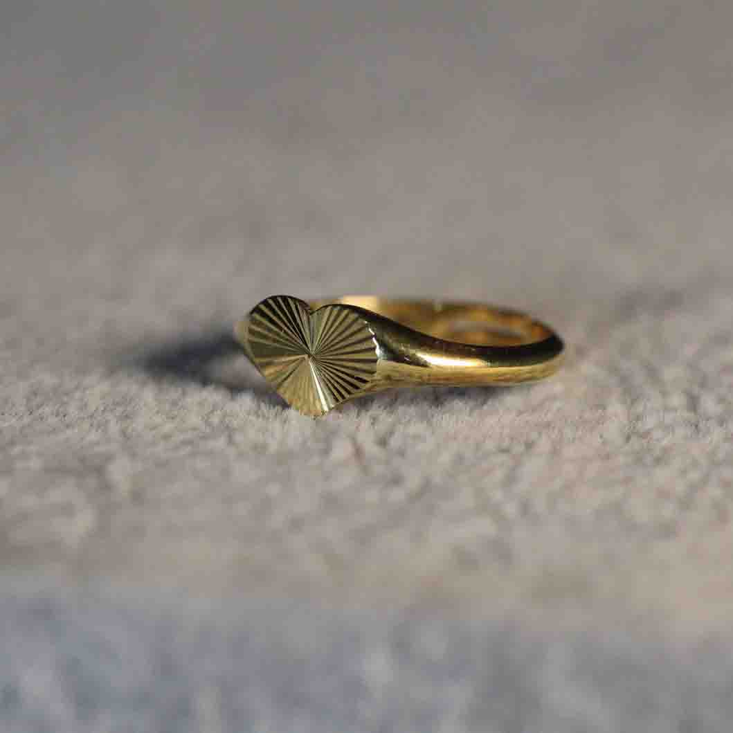 10k Solid Gold Heart Ring