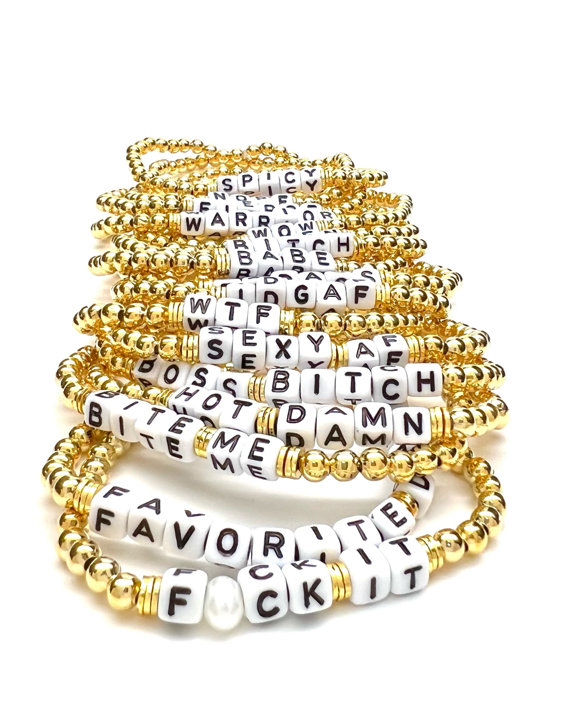 SASSY BEAD WORD BRACELET - Silver Girl product image