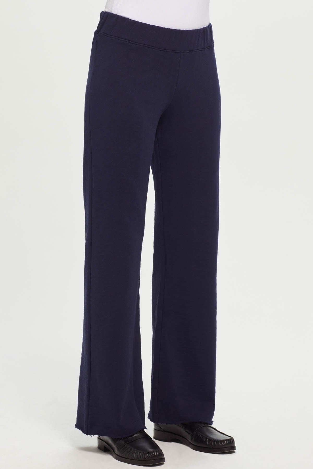 JWZUY Womens Solid Velvet Pant Side Split Dance Lace Trim Bloomers Pants  Ankle-Length Elastic Waist Pant Blue XL