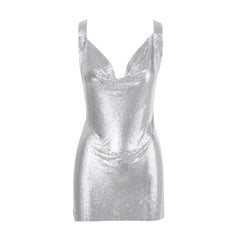 silver chainmail dress