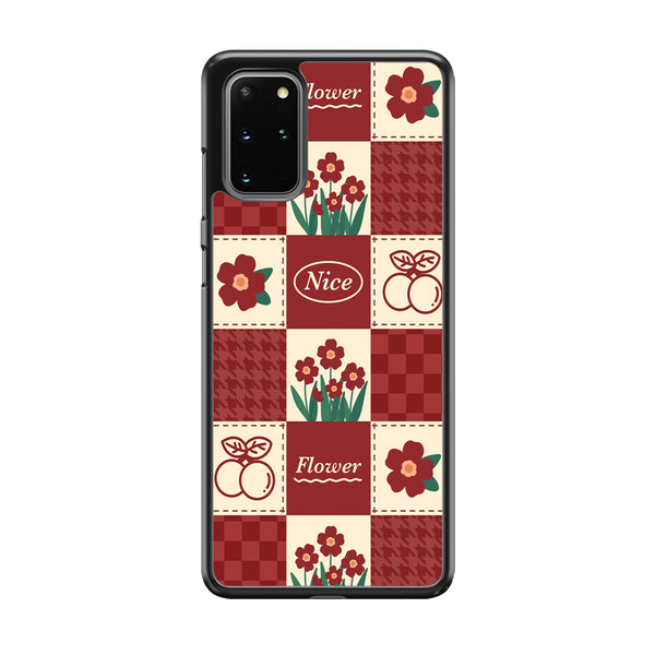 Flowers Aesthetic  Red Square Samsung Galaxy S20 Plus Case