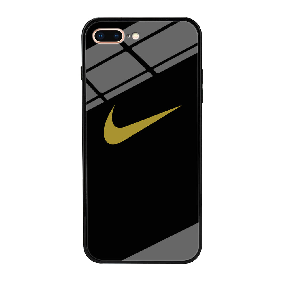 Nike Gold Logo Black iPhone 8 Plus Case